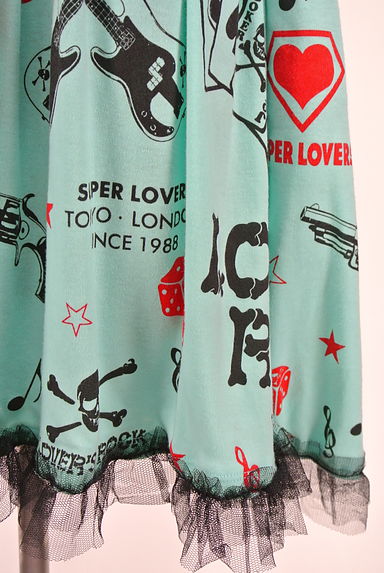 SUPER LOVERS（スーパーラバーズ）の古着「裾チュールノースリ切替ワンピース（キャミワンピース）」大画像５へ