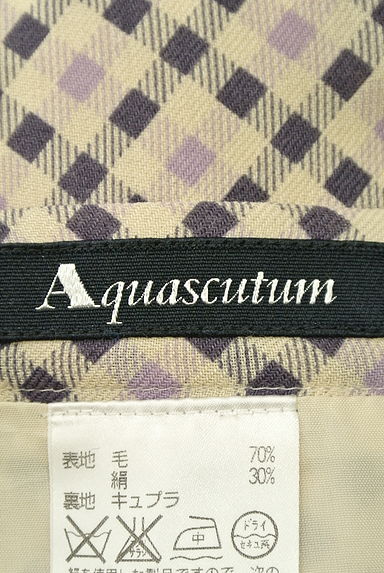 Aquascutum（アクアスキュータム）の古着「チェック×ダマスク柄ミモレ丈スカート（ロングスカート・マキシスカート）」大画像６へ