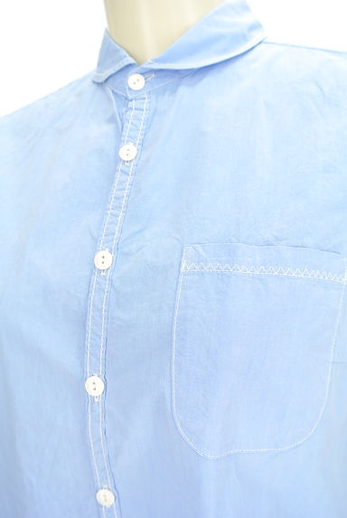 NATURAL LAUNDRY（ナチュラルランドリー）の古着「爽やかブルーのステッチシャツ（カジュアルシャツ）」大画像４へ