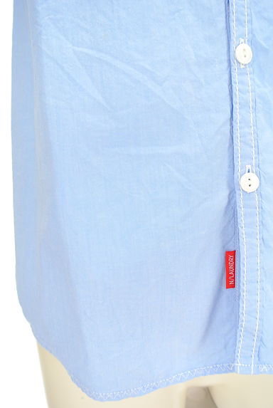 NATURAL LAUNDRY（ナチュラルランドリー）の古着「爽やかブルーのステッチシャツ（カジュアルシャツ）」大画像５へ