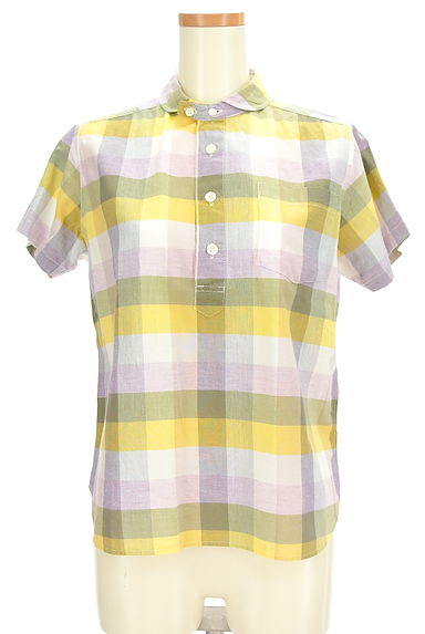 NATURAL LAUNDRY（ナチュラルランドリー）の古着「淡いチェック柄のさらっとシャツ（カットソー・プルオーバー）」大画像１へ