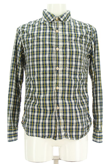 OMNIGOD（オムニゴッド）の古着「ラウンドヘムチェック柄コットンシャツ（カジュアルシャツ）」大画像１へ