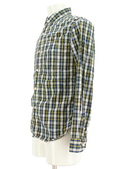 OMNIGOD（オムニゴッド）の古着「ラウンドヘムチェック柄コットンシャツ（カジュアルシャツ）」大画像３へ