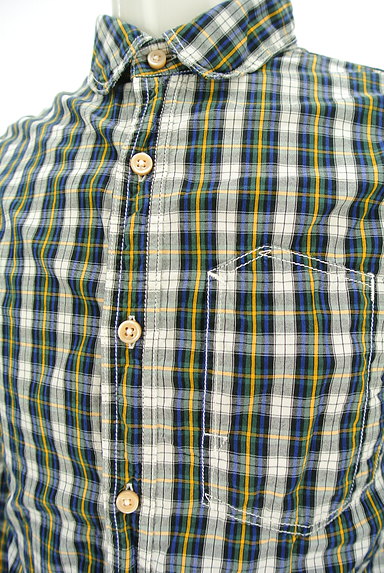 OMNIGOD（オムニゴッド）の古着「ラウンドヘムチェック柄コットンシャツ（カジュアルシャツ）」大画像４へ