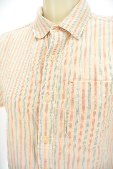 CUBE SUGAR（キューブシュガー）の古着「ストライプ柄コットンリネンシャツ（カジュアルシャツ）」大画像４へ