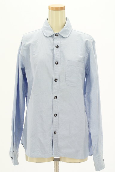 BEAMS Men's（ビームス　メンズ）の古着「ドット柄ボタン丸襟コットンシャツ（カジュアルシャツ）」大画像１へ