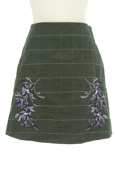 MERCURYDUO（マーキュリーデュオ）の古着「フラワー刺繍台形スカート（ミニスカート）」大画像１へ