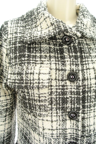 MAYSON GREY（メイソングレイ）の古着「ファー付ツイード調ロングコート（コート）」大画像４へ