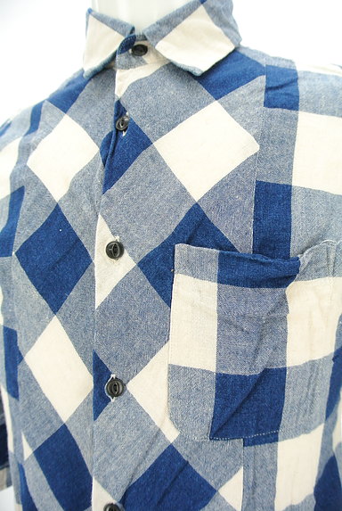 TAKEO KIKUCHI（タケオキクチ）の古着「ブロックチェック七分袖シャツ（カジュアルシャツ）」大画像４へ