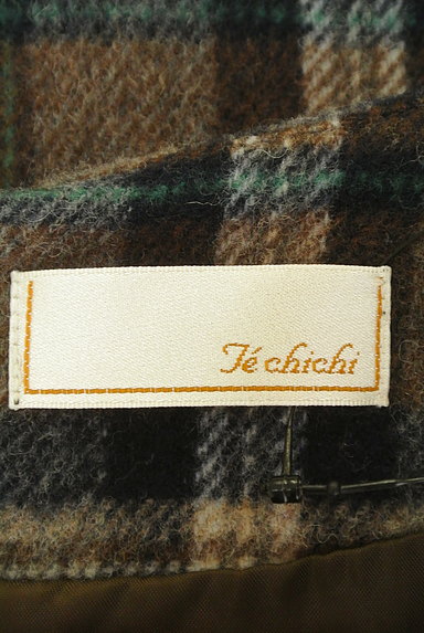Te chichi（テチチ）の古着「チェック柄膝下丈ウールワンピース（ワンピース・チュニック）」大画像６へ