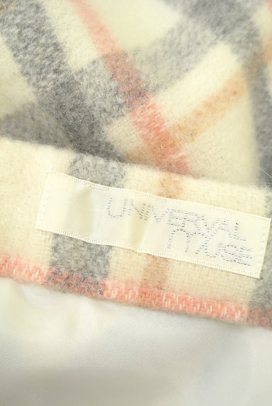 UNIVERVAL MUSE（ユニバーバルミューズ）の古着「チェック柄フレアウールスカート（ミニスカート）」大画像６へ