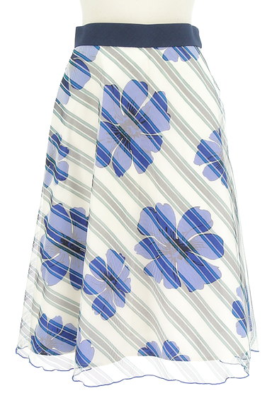 VICKY（ビッキー）の古着「花柄×斜めストライプ柄スカート（スカート）」大画像１へ