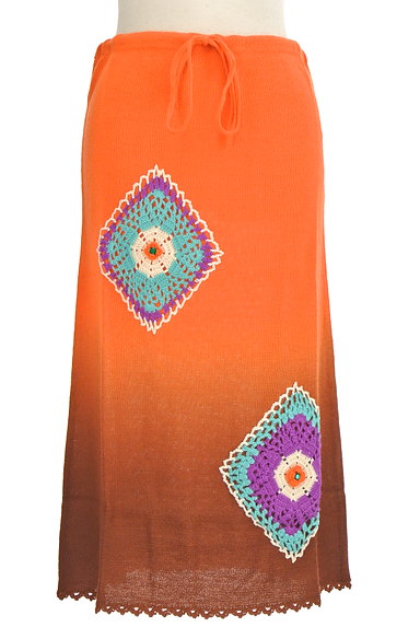 mash mania（マッシュマニア）の古着「マルチ刺繍ロングニットスカート（スカート）」大画像１へ