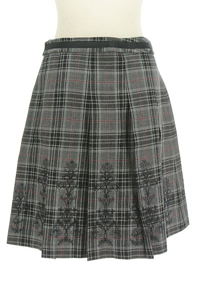 LYON（リヨン）の古着「チェック＆刺繍ウールスカート（スカート）」大画像２へ