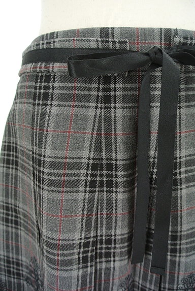 LYON（リヨン）の古着「チェック＆刺繍ウールスカート（スカート）」大画像４へ