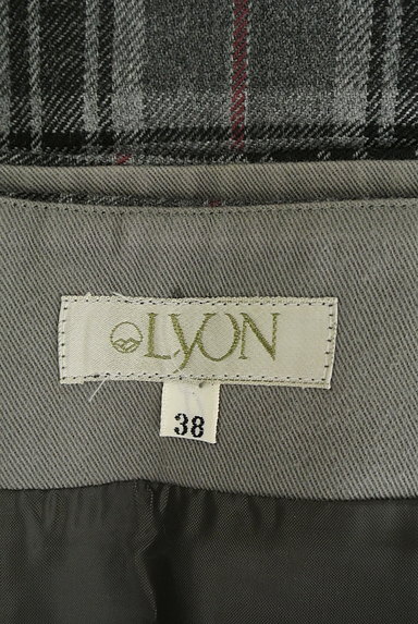 LYON（リヨン）の古着「チェック＆刺繍ウールスカート（スカート）」大画像６へ