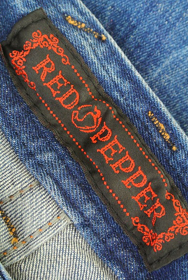 RED PEPPER（レッドペッパー）の古着「フラワー＆ロゴ刺繍ストレートデニム（デニムパンツ）」大画像６へ