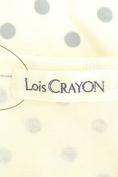 Lois CRAYON（ロイスクレヨン）の古着「フロントリボンドット柄ニット（ニット）」大画像６へ
