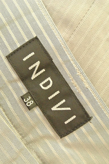 INDIVI（インディヴィ）の古着「ストライプ柄センタープレスフレアパンツ（パンツ）」大画像６へ