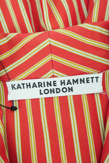 KATHARINE HAMNETT LONDON（キャサリンハムネットロンドン）の古着「ロールアップ袖ストライプ柄シャツ（カジュアルシャツ）」大画像６へ