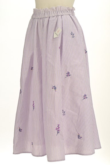 STRAWBERRY-FIELDS（ストロベリーフィールズ）の古着「小花刺繍膝下丈フレアスカート（ロングスカート・マキシスカート）」大画像４へ