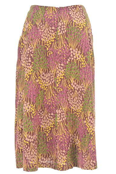 Jocomomola（ホコモモラ）の古着「花柄ミモレ丈ウールスカート（スカート）」大画像２へ