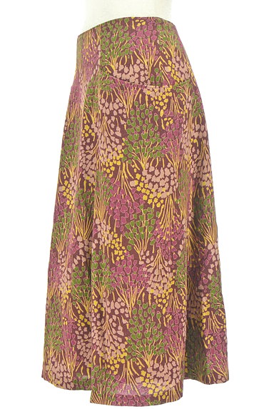 Jocomomola（ホコモモラ）の古着「花柄ミモレ丈ウールスカート（スカート）」大画像３へ