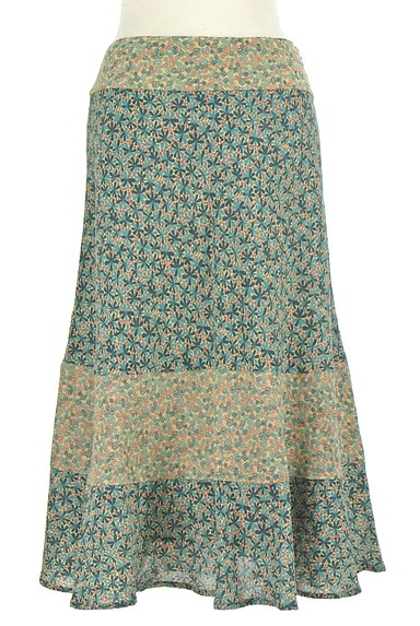 Jocomomola（ホコモモラ）の古着「小花柄フレアミモレ丈スカート（スカート）」大画像１へ