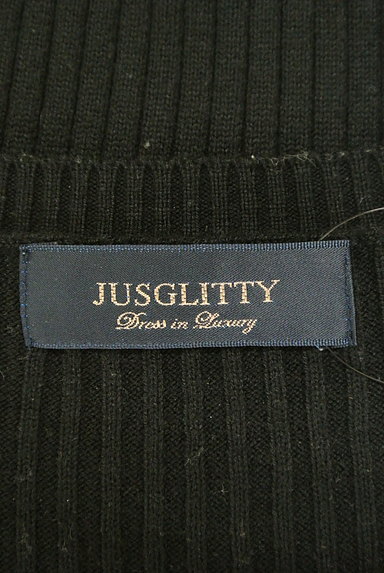JUSGLITTY（ジャスグリッティー）の古着「ビジュー＆パールネックニット（ニット）」大画像６へ