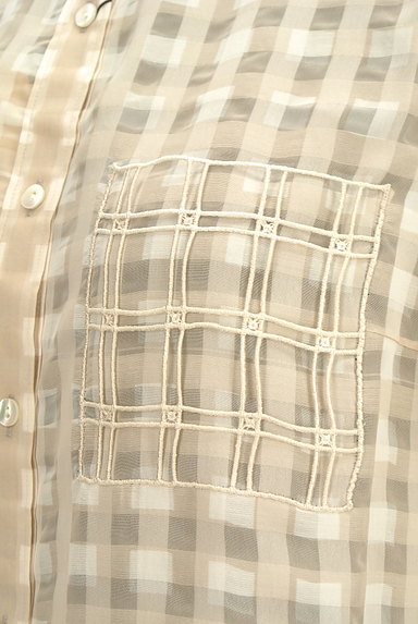 COMME CA DU MODE（コムサデモード）の古着「七分袖チェック柄シアーロングシャツ（カジュアルシャツ）」大画像５へ