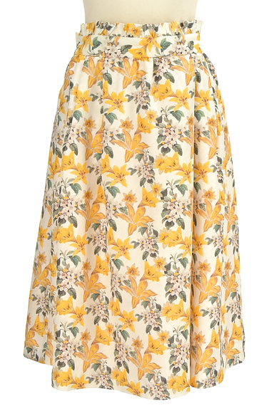 YECCA VECCA（イェッカヴェッカ）の古着「カラー花柄フレアミモレスカート（スカート）」大画像１へ