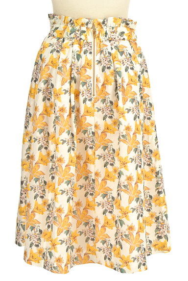 YECCA VECCA（イェッカヴェッカ）の古着「カラー花柄フレアミモレスカート（スカート）」大画像２へ
