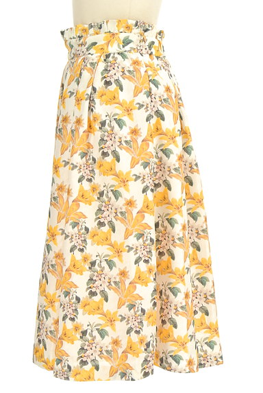 YECCA VECCA（イェッカヴェッカ）の古着「カラー花柄フレアミモレスカート（スカート）」大画像３へ