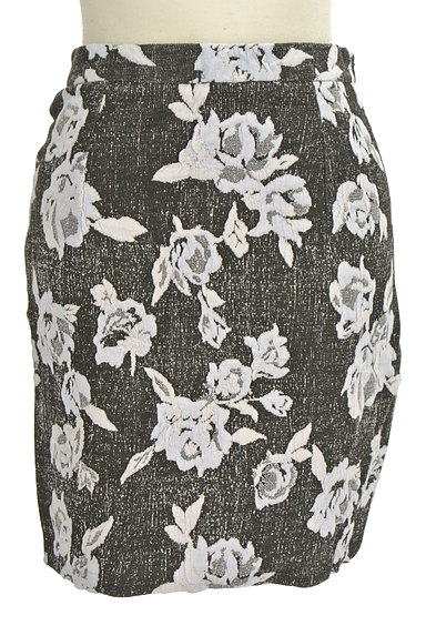 rienda（リエンダ）の古着「モノトーン花柄タイトスカート（ミニスカート）」大画像１へ