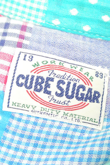 CUBE SUGAR（キューブシュガー）の古着「パッチワーク風カラーシャツ（カジュアルシャツ）」大画像６へ