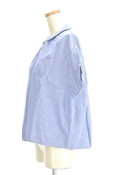 CUBE SUGAR（キューブシュガー）の古着「丸襟ダンガリーシャツ（カジュアルシャツ）」大画像３へ