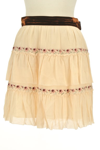 LAISSE PASSE（レッセパッセ）の古着「花柄刺繍シフォンフリルスカート（ミニスカート）」大画像１へ