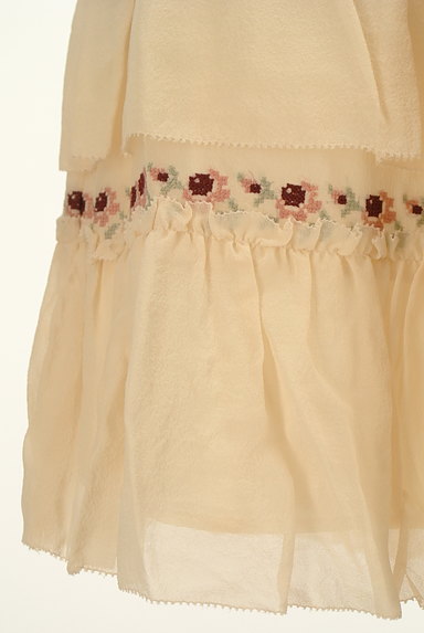 LAISSE PASSE（レッセパッセ）の古着「花柄刺繍シフォンフリルスカート（ミニスカート）」大画像５へ