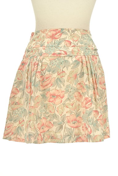 LAISSE PASSE（レッセパッセ）の古着「ウエストリボン花柄サテンスカート（ミニスカート）」大画像２へ
