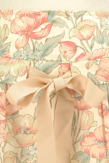 LAISSE PASSE（レッセパッセ）の古着「ウエストリボン花柄サテンスカート（ミニスカート）」大画像４へ