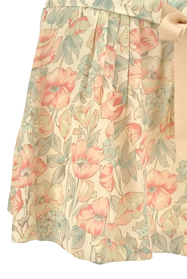 LAISSE PASSE（レッセパッセ）の古着「ウエストリボン花柄サテンスカート（ミニスカート）」大画像５へ