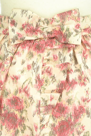 LAISSE PASSE（レッセパッセ）の古着「バックリボン花柄フレアミニスカート（ミニスカート）」大画像４へ