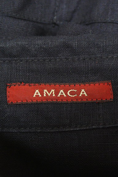AMACA（アマカ）の古着「ウエストリボン七分袖リネンシャツ（カジュアルシャツ）」大画像６へ