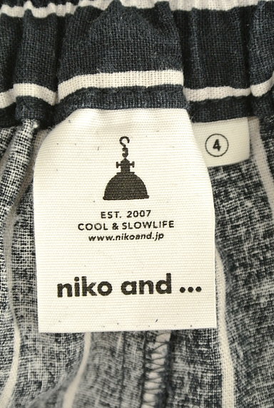 niko and...（ニコ アンド）の古着「コットンリネンストライプワイドパンツ（パンツ）」大画像６へ