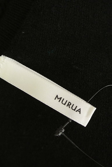 MURUA（ムルーア）の古着「パフスリーブベーシックロング黒ニット（ワンピース・チュニック）」大画像６へ