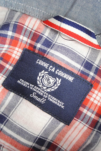 COMME CA COMMUNE（コムサコミューン）の古着「チェック柄五分袖シャツ（カジュアルシャツ）」大画像６へ