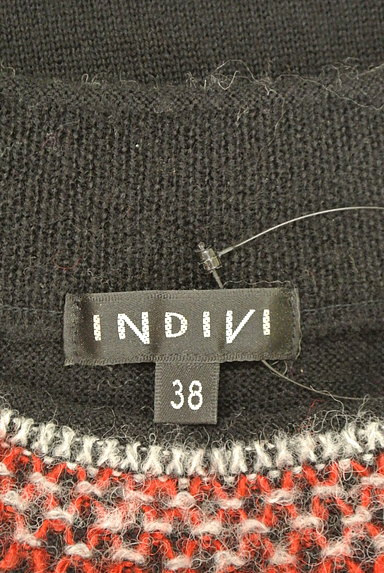 INDIVI（インディヴィ）の古着「ネック別地切替ニットトップス（ニット）」大画像６へ