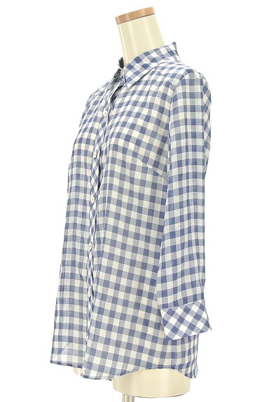 Viaggio Blu（ビアッジョブルー）の古着「チェック柄シアーシャツ（カジュアルシャツ）」大画像３へ