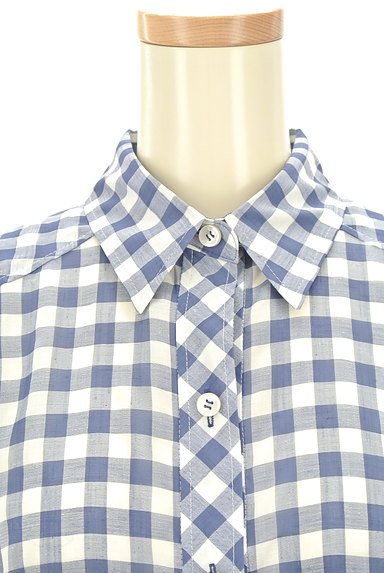 Viaggio Blu（ビアッジョブルー）の古着「チェック柄シアーシャツ（カジュアルシャツ）」大画像４へ