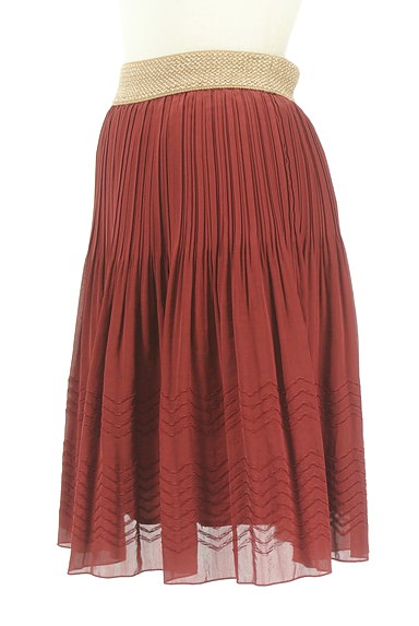 STRAWBERRY-FIELDS（ストロベリーフィールズ）の古着「サテンシフォンのプリーツスカート（スカート）」大画像３へ